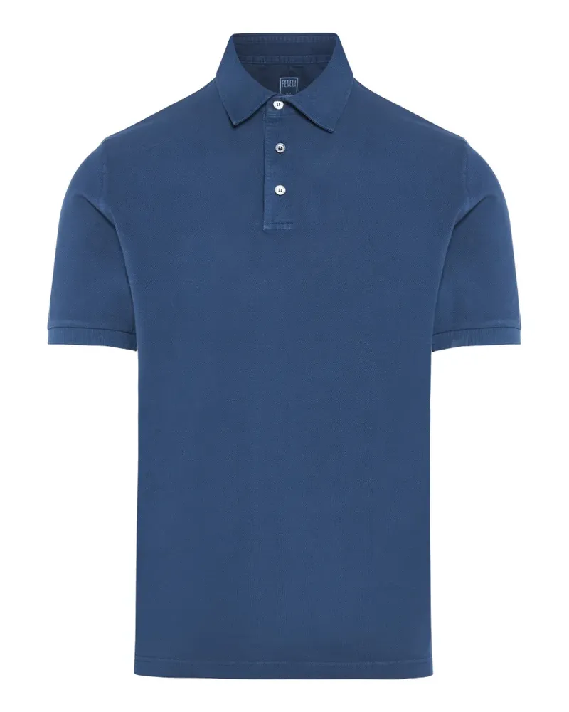 Fedeli Geknöpftes North Poloshirt - Blau Blau