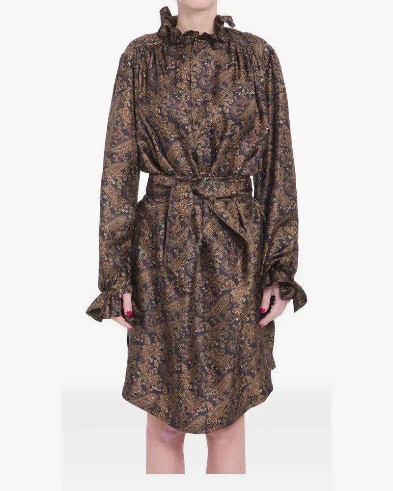 Saint Laurent Kleid mit Paisley-Print - Braun Braun