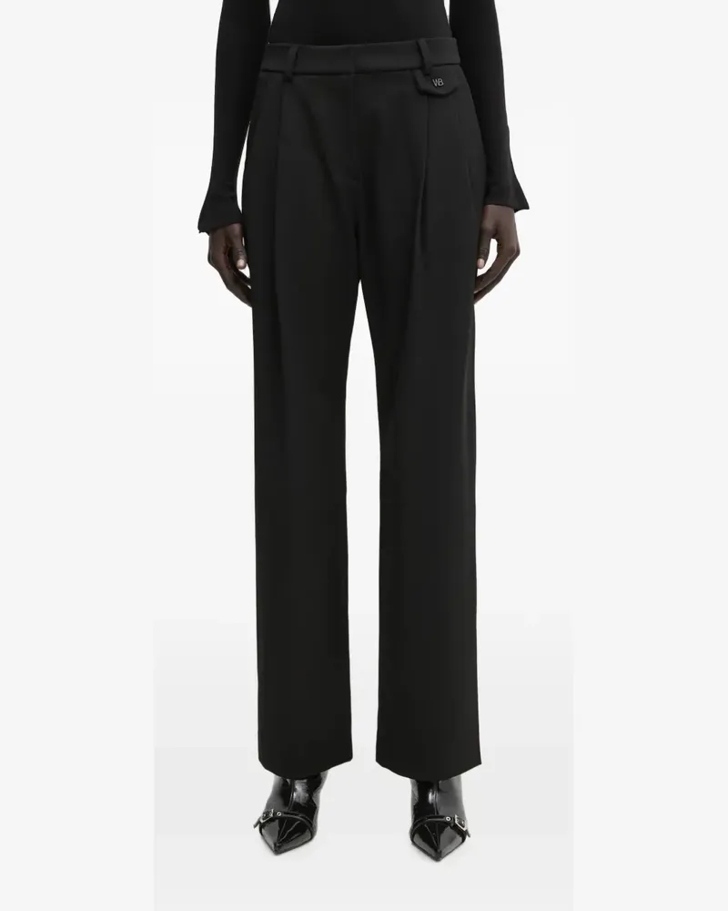 WRSTBHVR Dorea logo-plaque pleated trousers - Schwarz Schwarz