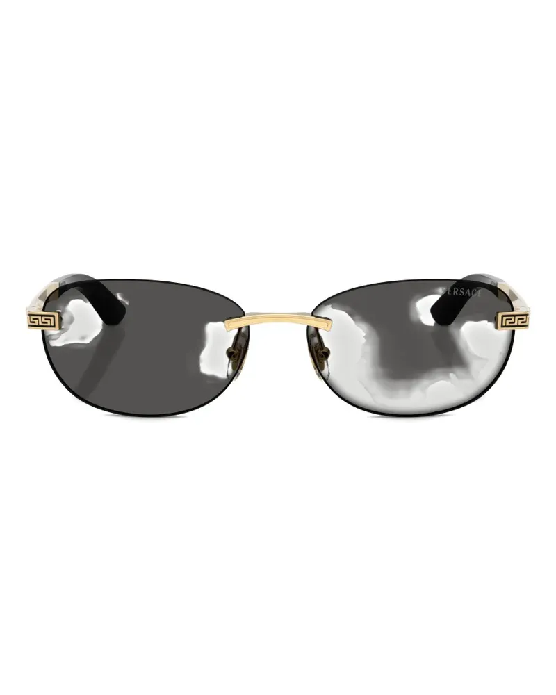 Versace Rahmenlose Greca Sonnenbrille mit ovalem Gestell - Gold Gold