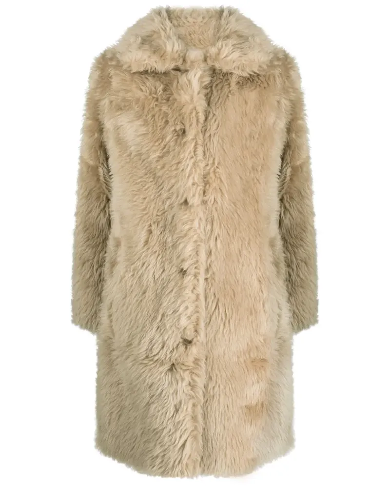 Yves Salomon Mantel aus Faux Fur - Nude Nude