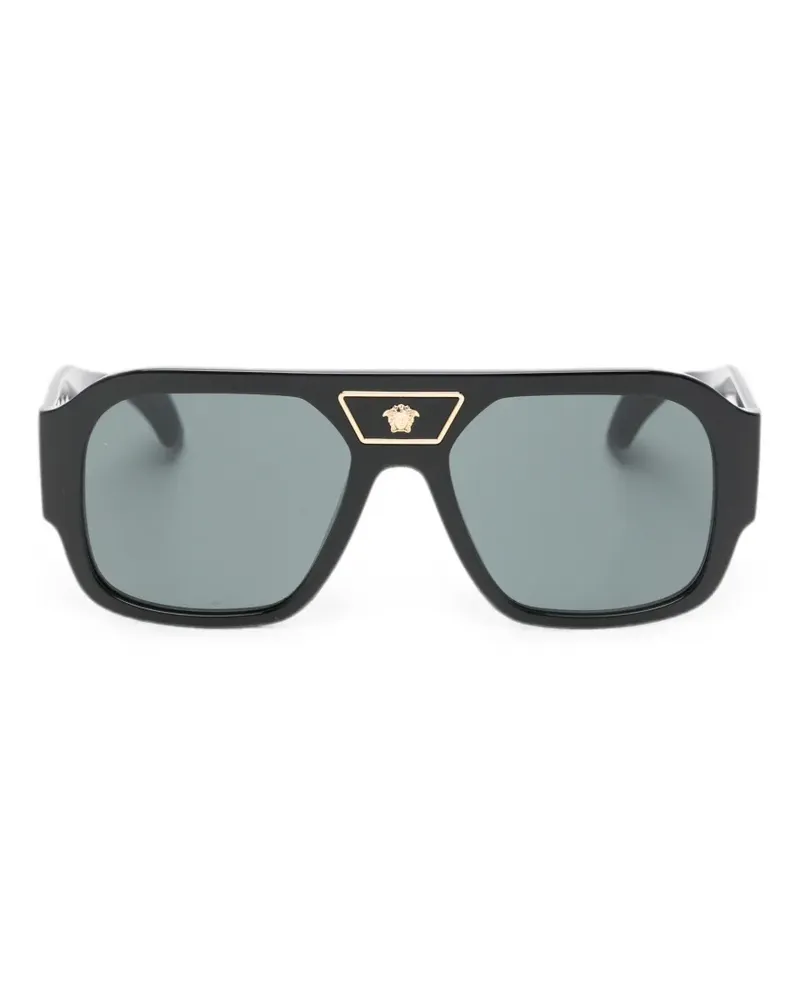 Versace Sonnenbrille mit Medusa-Schild - Schwarz Schwarz