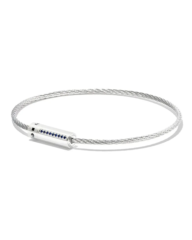 Le Gramme Cable Armband mit Saphiren Silber