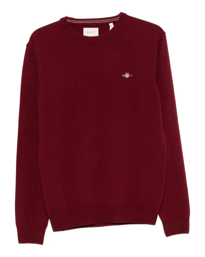 Gant embroidered-logo crew-neck sweater - Rot Rot