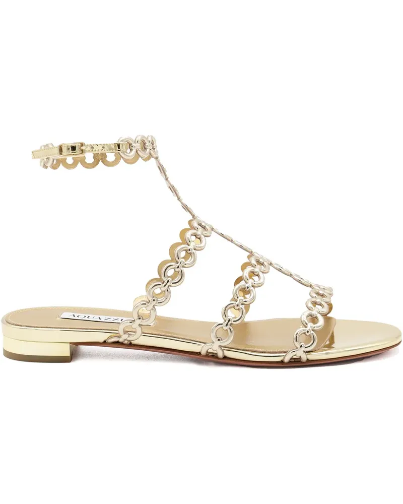 Aquazzura Flache Infinity Chain Sandalen - Gold Gold