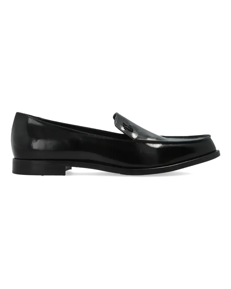 Emporio Armani Icon logo detail leather loafers - Schwarz Schwarz