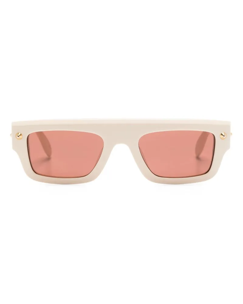 Alexander McQueen Sonnenbrille mit eckigem Gestell - Nude Nude
