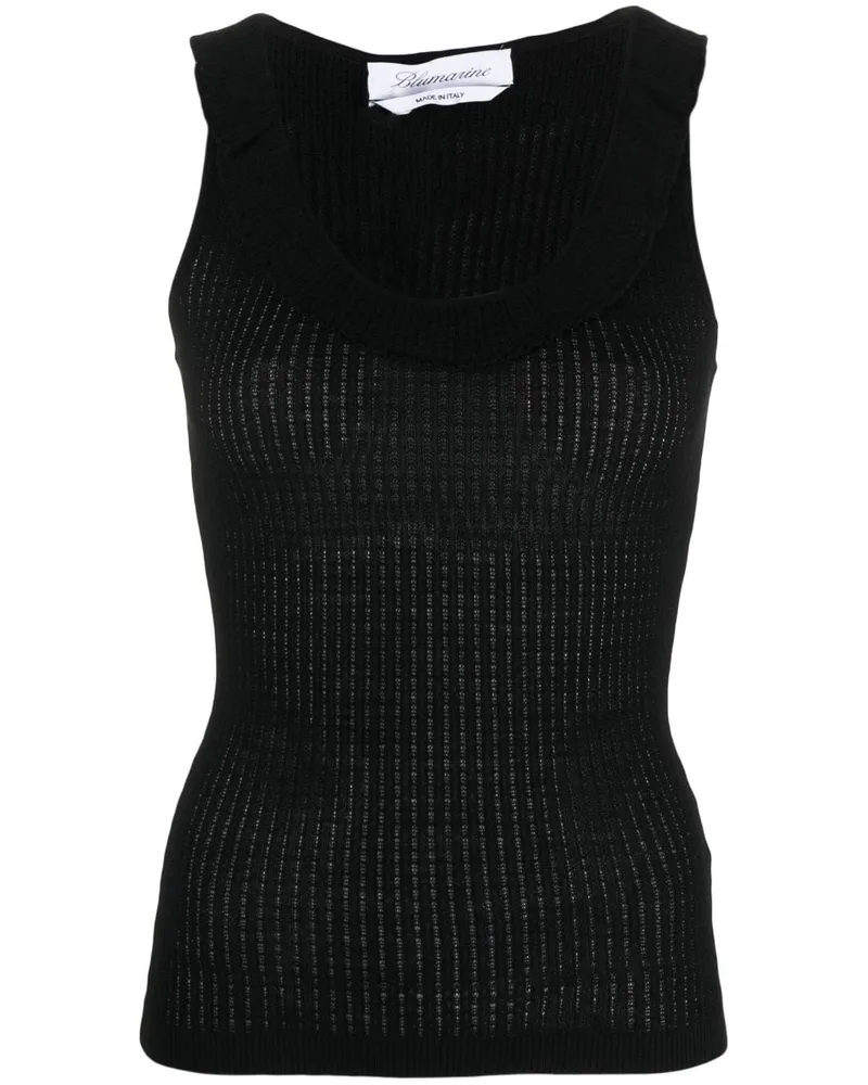 Blumarine Tanktop aus geripptem Strick - Schwarz Schwarz