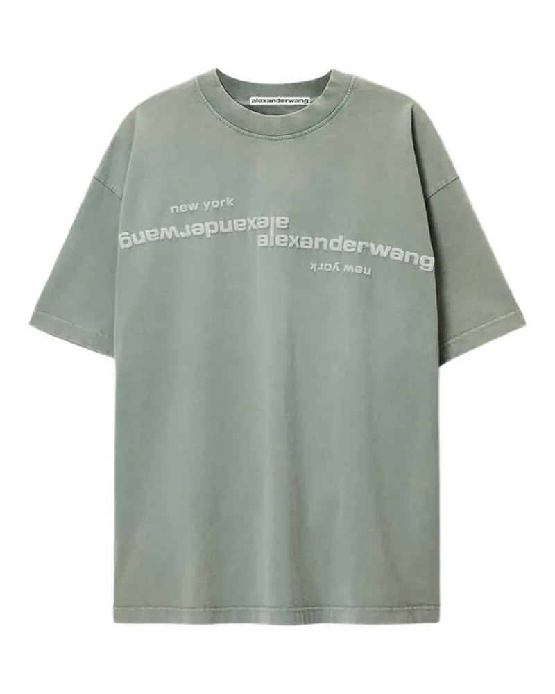 Alexander Wang T-Shirt mit Logo-Print - Grün Grün