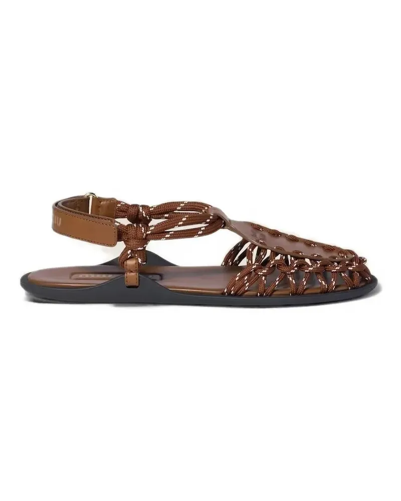 Miu Miu leather and cord sandals - Braun Braun