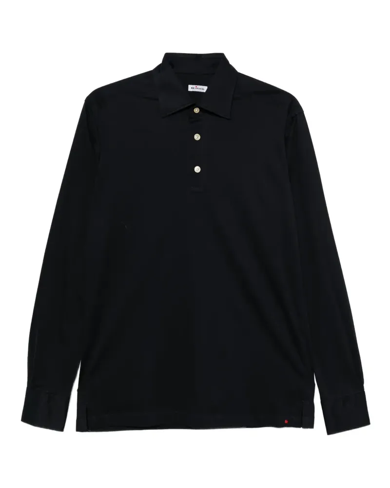 Kiton Positano long-sleeve polo shirt - Schwarz Schwarz