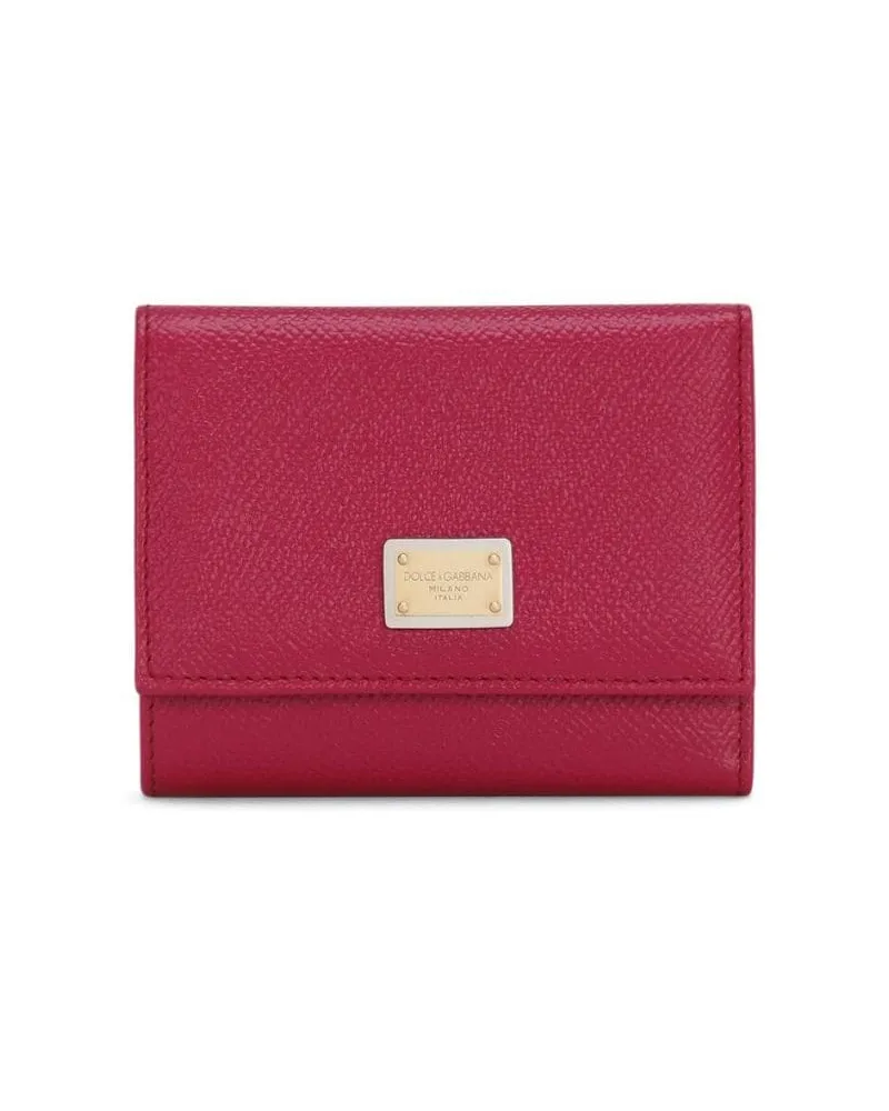 Dolce & Gabbana Portemonnaie mit Logo-Schild - Rot Rot