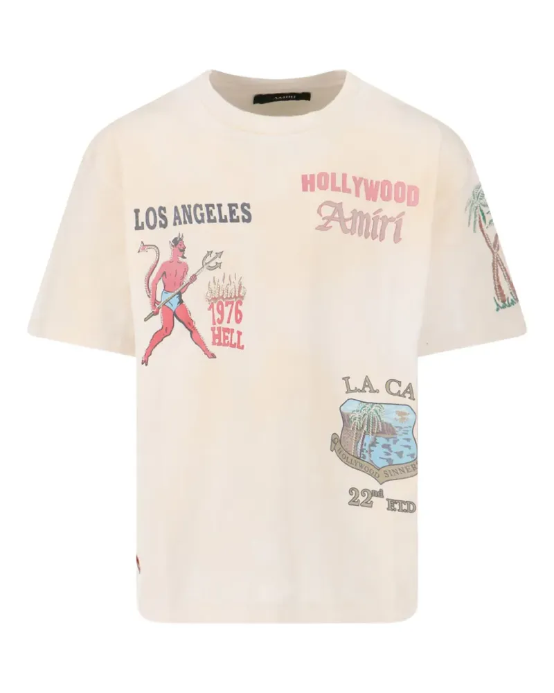 Amiri T-Shirt mit grafischem Print - Nude Nude