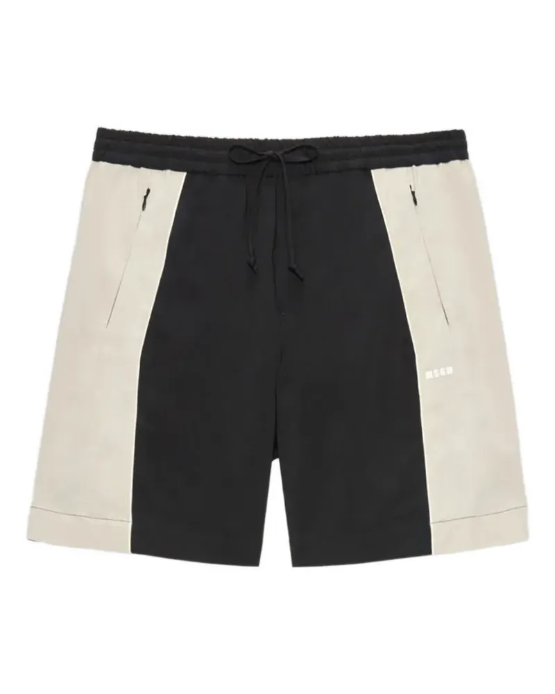 MSGM colour-block drawstring deck shorts - Schwarz Schwarz