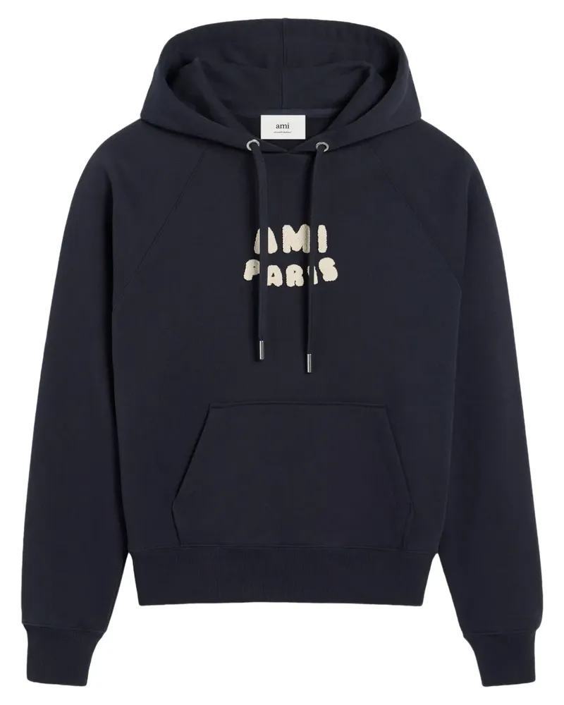 AMI Paris Hoodie mit Logo-Print - Blau Blau
