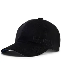 Patou Baseballkappe aus Cord mit Logo Schwarz