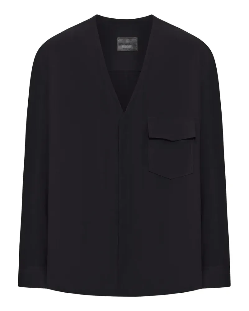Giorgio Armani pocket V-neck jacket - Schwarz Schwarz