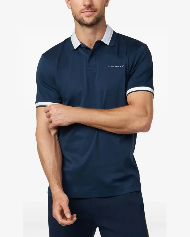 Hackett Sleeve Club Poloshirt mit Kippdetail - Blau Blau