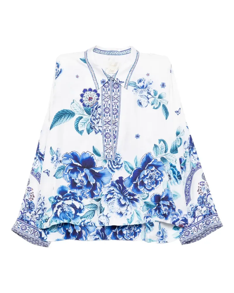 Camilla A Ceramic Garden Bluse - Weiß Weiß