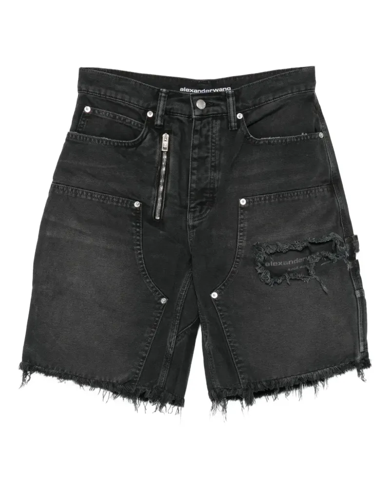 Alexander Wang Zip Mid-Rise Carpenter Shorts - Schwarz Schwarz