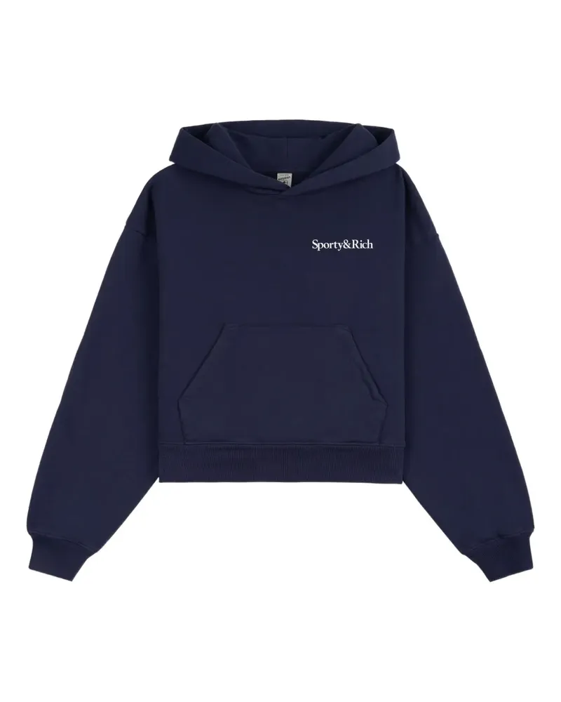 SPORTY & RICH Hoodie mit Logo-Print - Blau Blau