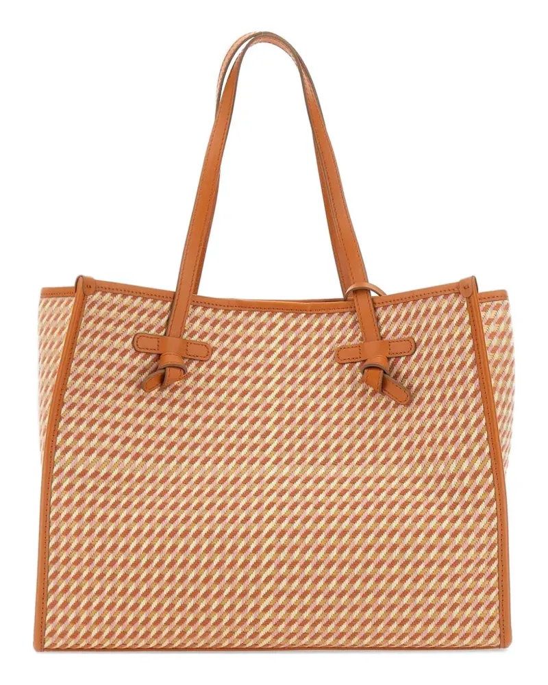 Gianni Chiarini Gewebter Marcella Hahnentritt-Tote Bag - Orange Orange