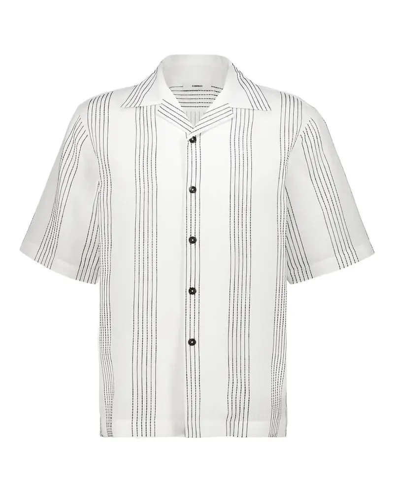 COMMAS Gestreiftes Hemd mit Reverskragen - Weiß Weiß