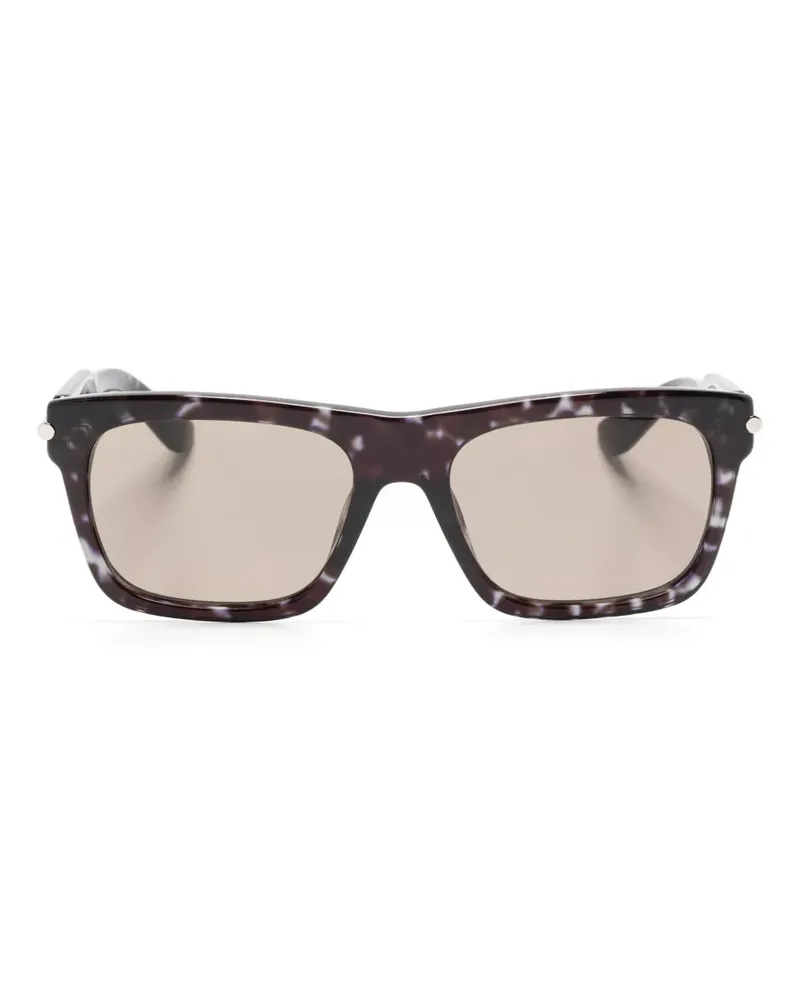 Alexander McQueen Sonnenbrille mit eckigem Gestell - Schwarz Schwarz