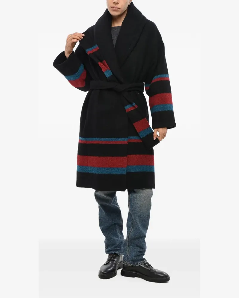 Bacon Dada striped quilted coat - Schwarz Schwarz