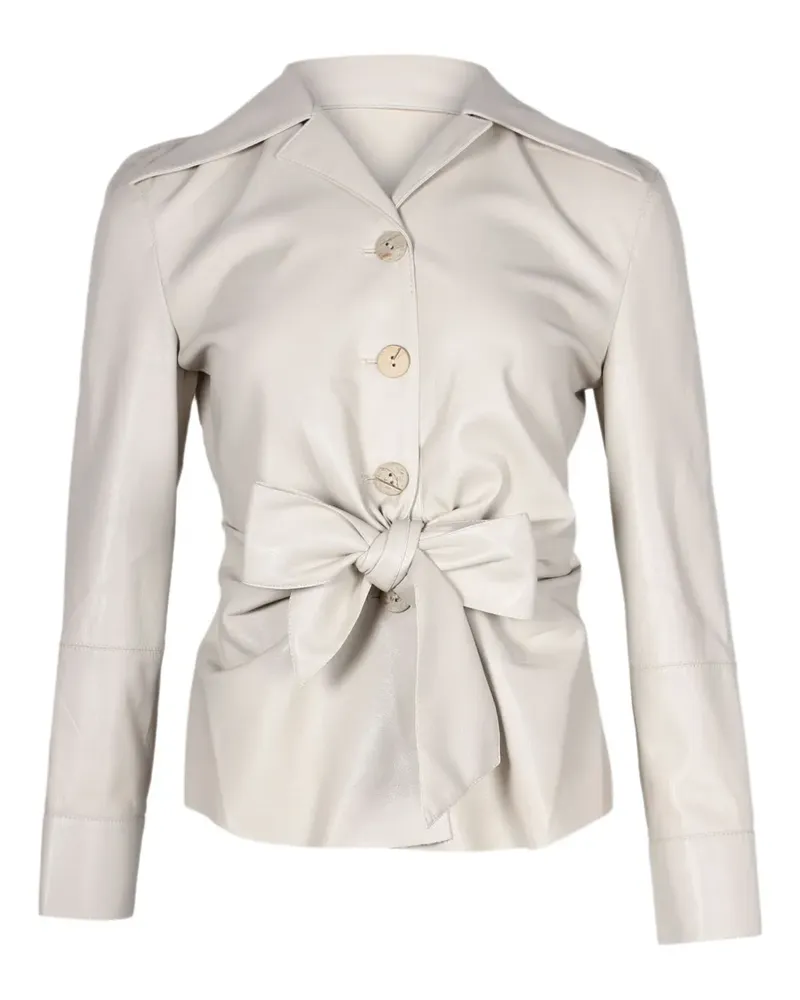 Nanushka belted long-sleeve shirt - Beige Beige