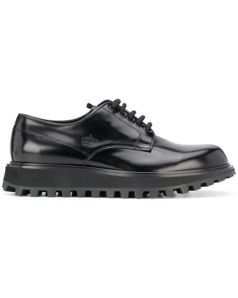 Dolce & Gabbana Derby-Schuhe mit geriffelter Sohle - Schwarz Schwarz