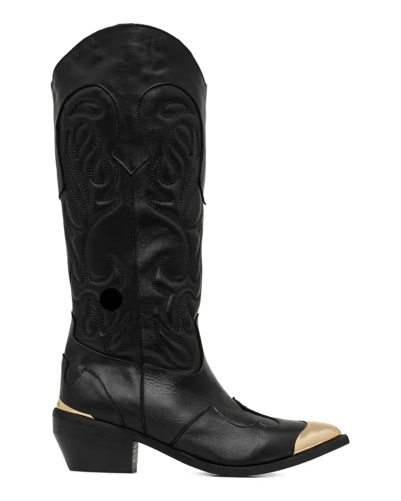 Just Cavalli embossed metal-toe boots - Schwarz Schwarz