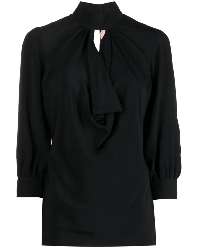N° 21 Bluse mit Schlüssellochausschnitt - Schwarz Schwarz