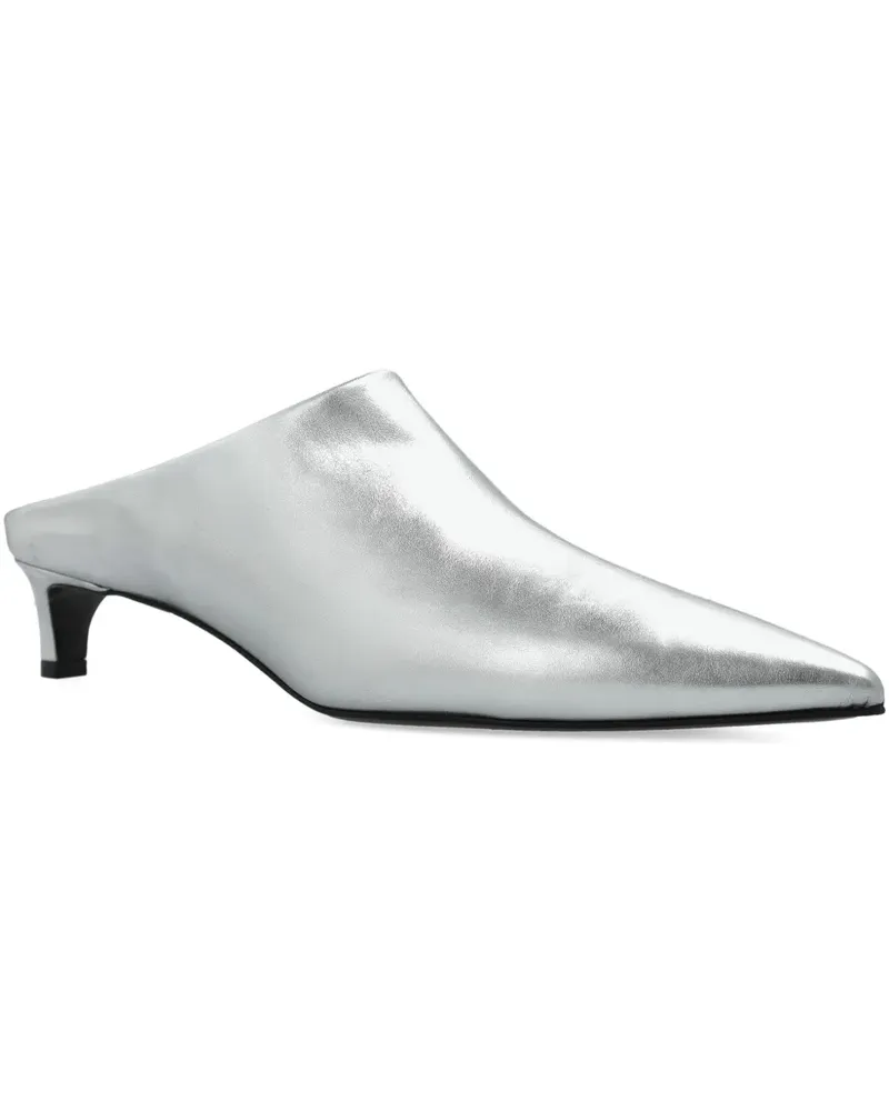 Jil Sander Spitze Mules aus Metallic-Leder - Silber Silber