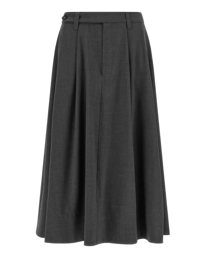 Brunello Cucinelli Monile-detail flared midi skirt - Grau Grau