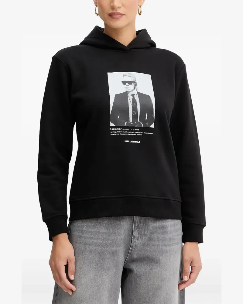Karl Lagerfeld graphic-print hoodie - Schwarz Schwarz