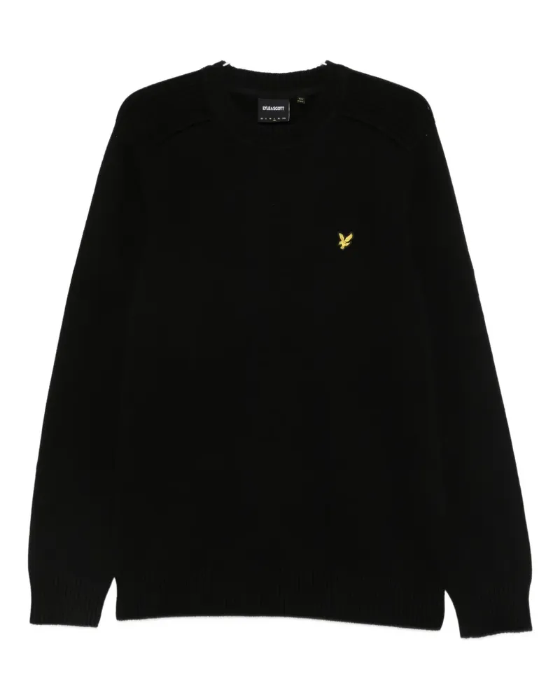 Lyle & Scott Gerippter Pullover - Schwarz Schwarz