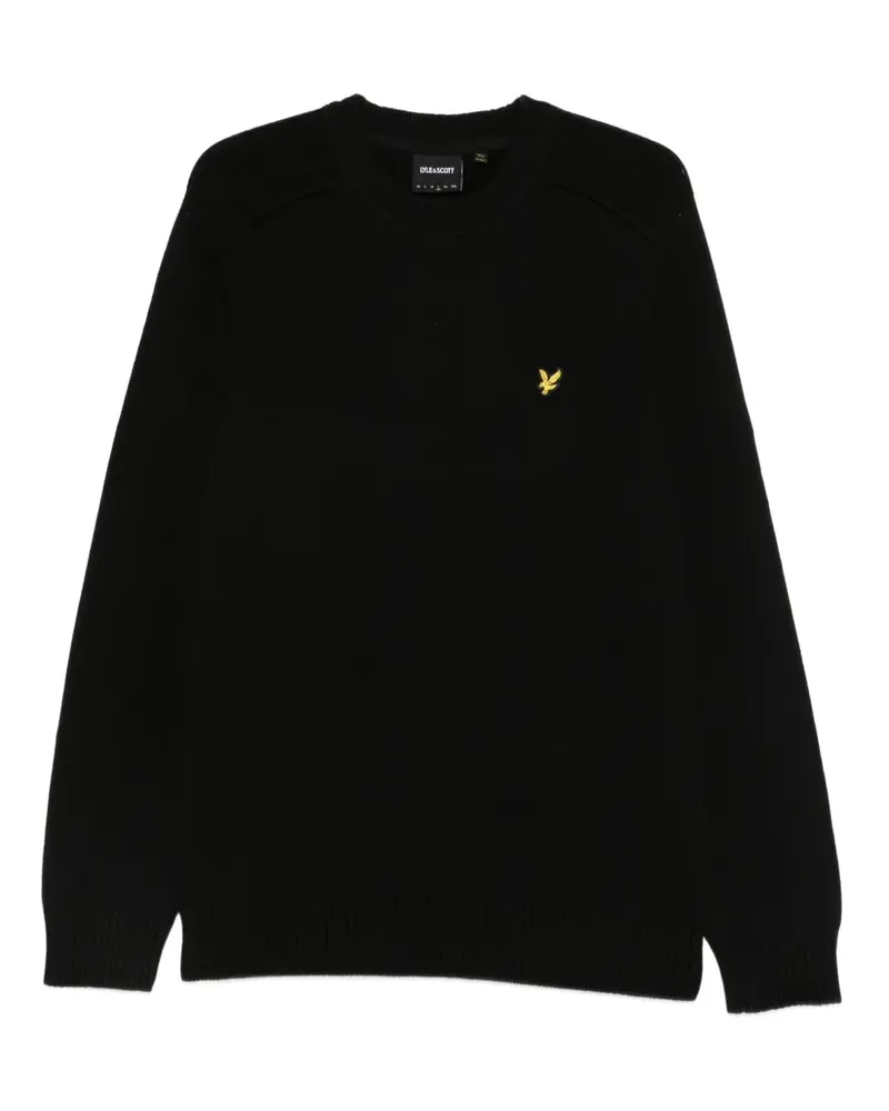 Lyle & Scott Gerippter Pullover - Schwarz Schwarz