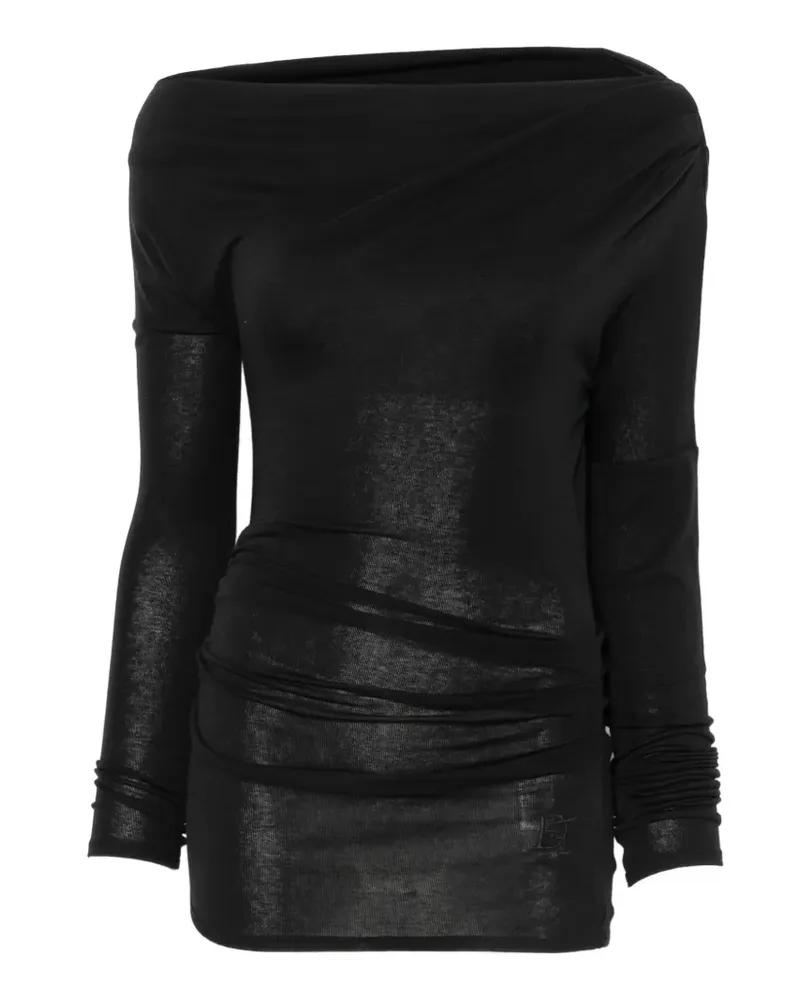 Elisabetta Franchi ruched long-sleeve top - Schwarz Schwarz