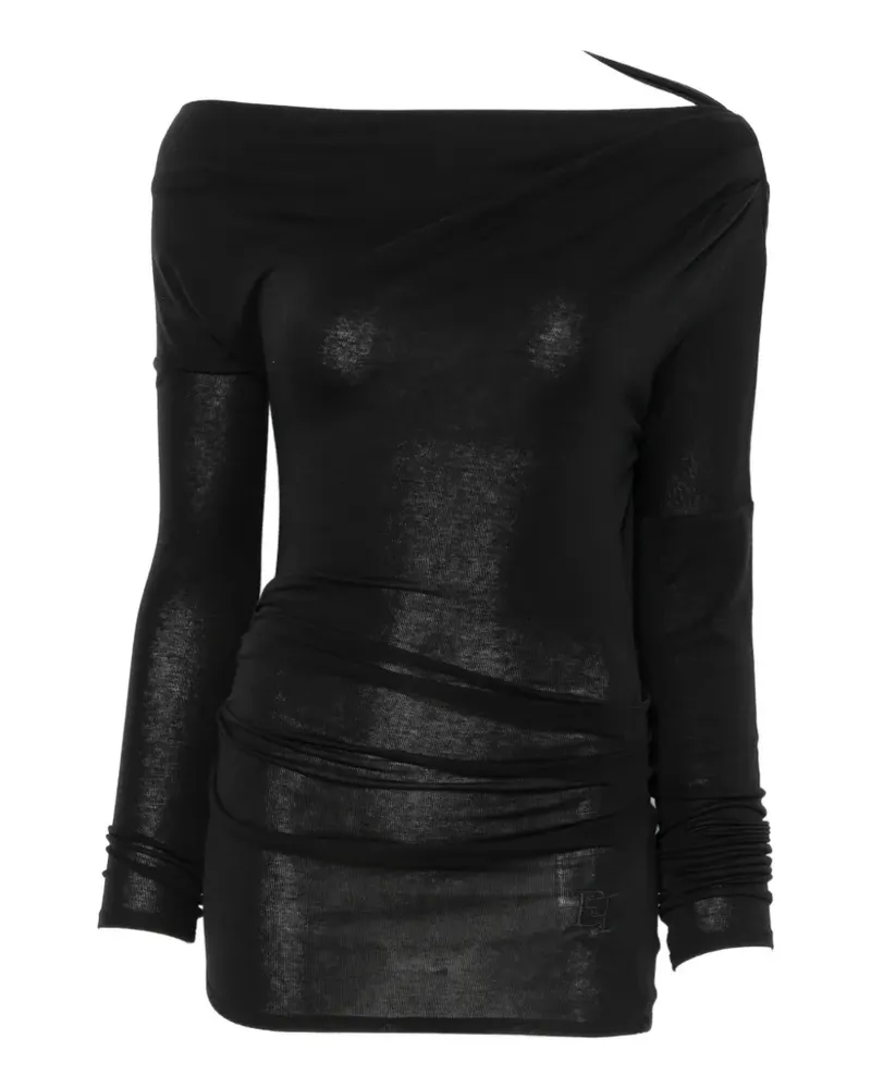 Elisabetta Franchi ruched long-sleeve top - Schwarz Schwarz