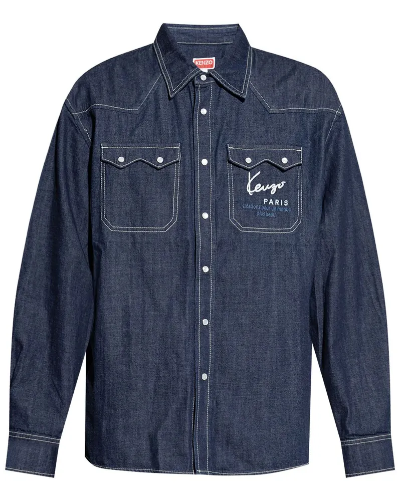 Kenzo Besticktes Creations Westernhemd - Blau Blau