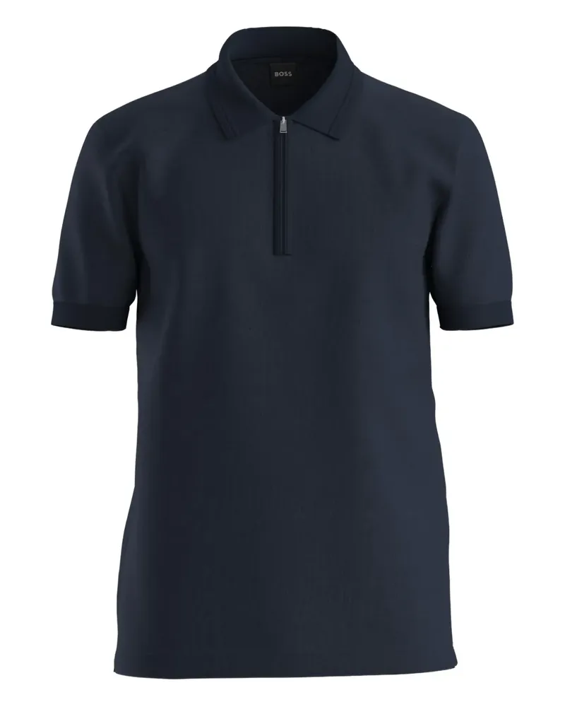 HUGO BOSS Poloshirt mit Reißverschluss - Blau Blau