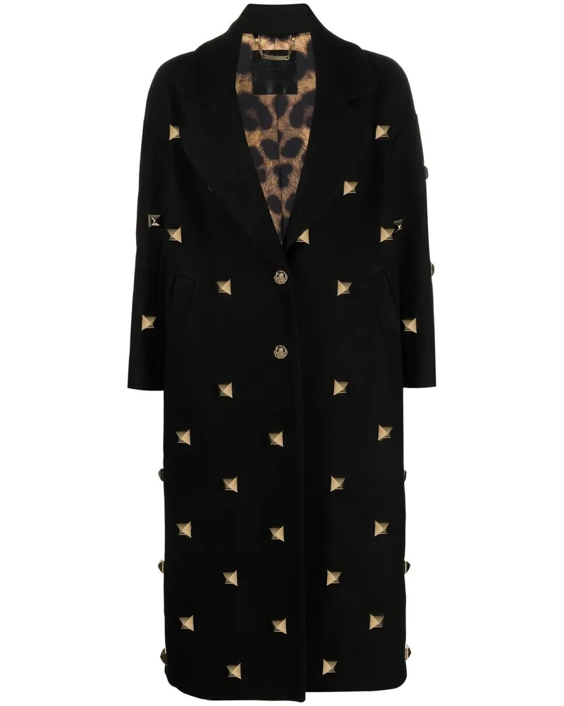 Philipp Plein Oversized-Mantel mit Nieten - Schwarz Schwarz