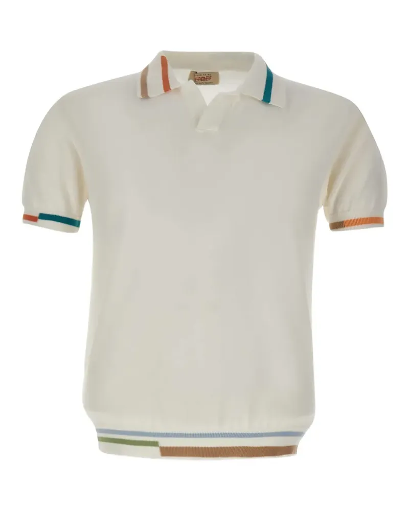 BOB Jeff stripe-detail polo shirt - Nude Nude