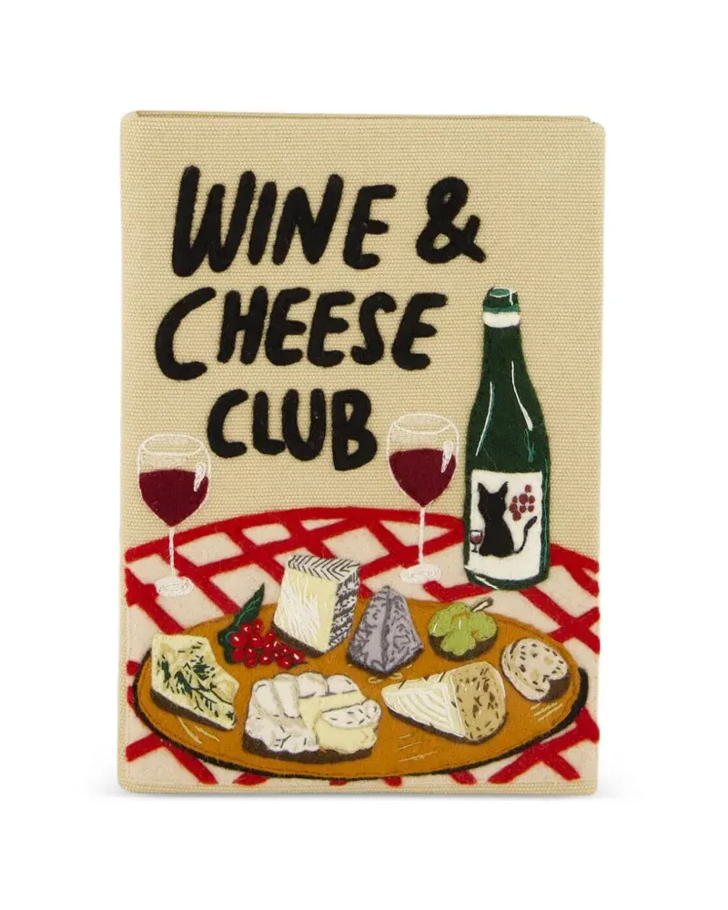 Olympia Le-Tan Kleine Wine and Cheese Club Clutch mit Stickerei - Nude Nude