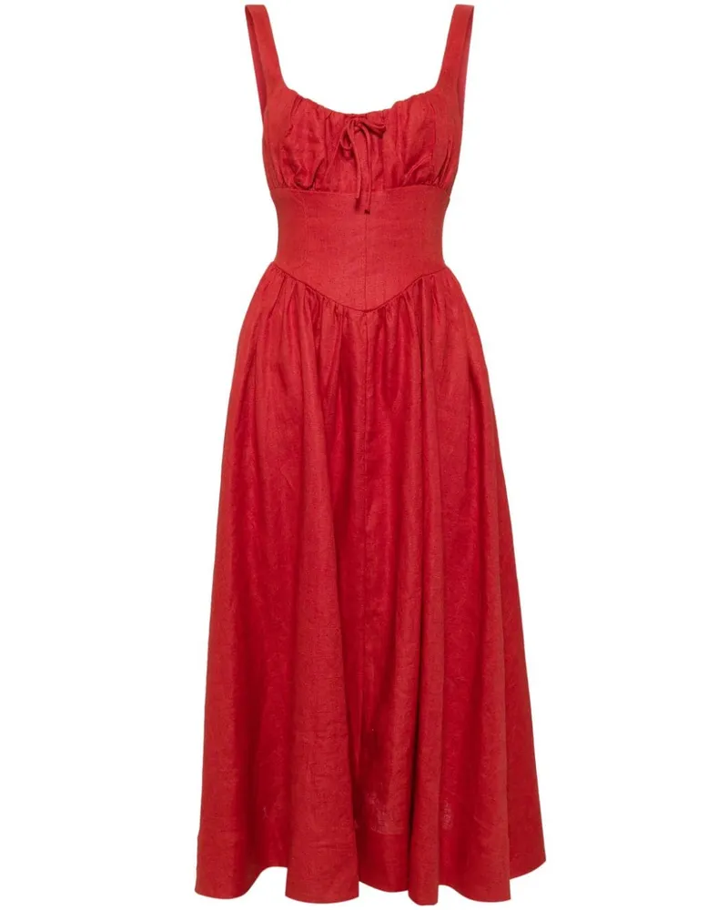 Reformation Balia Leinenkleid Rot