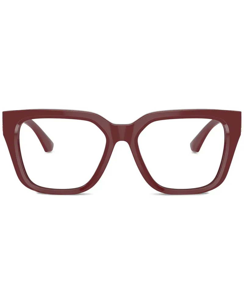 Burberry Eckige Brille mit Logo-Schild - Rot Rot