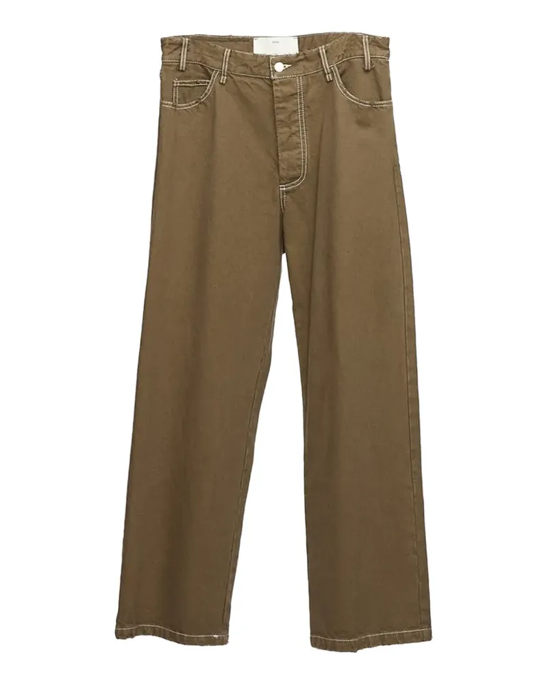 Song For The Mute contrast-stitch wide-leg jeans - Braun Braun