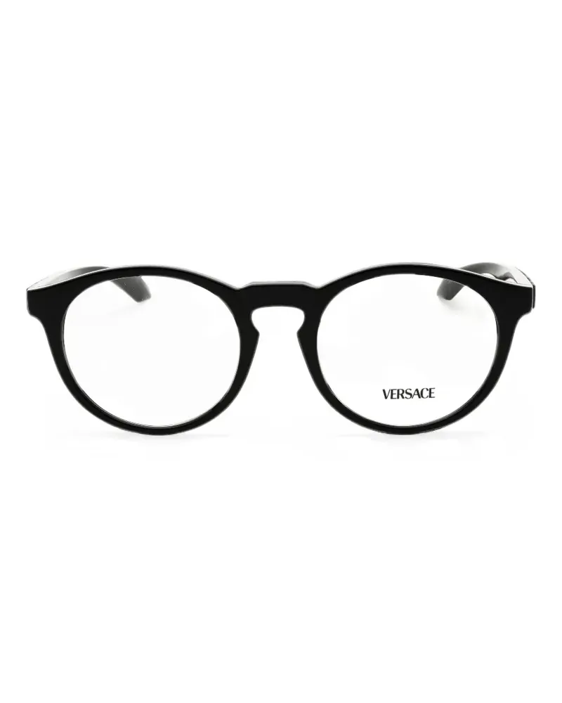 Versace Brille mit rundem Gestell - Schwarz Schwarz