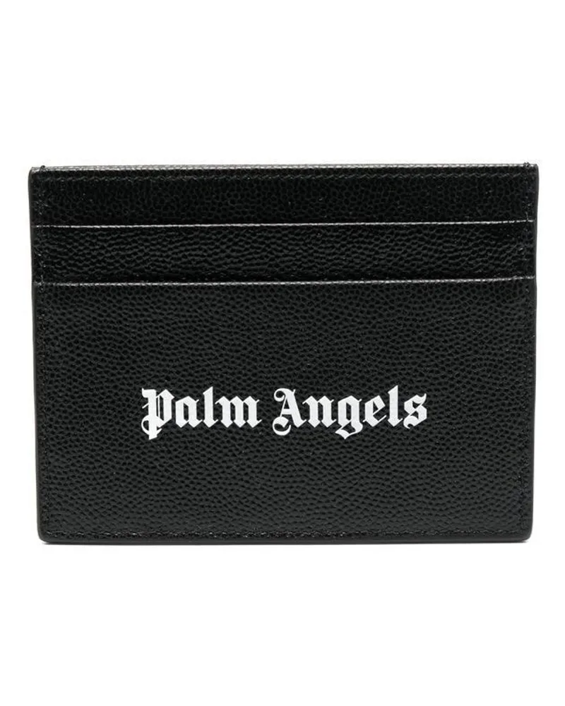 Palm Angels Kartenetui mit Gotik-Print - Schwarz Schwarz